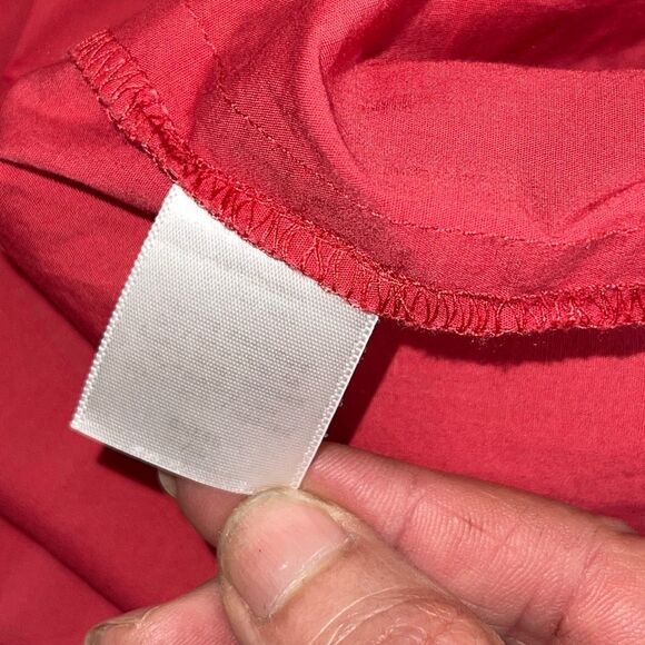 Talbots Pleated A-Line Skirt Cotton Pockets Coral Red Size‎ 10 - Picture 6 of 8